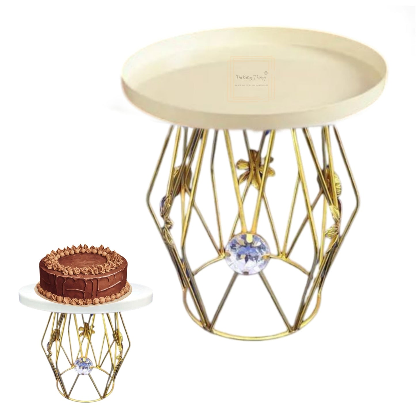 Geometric Cake Stand With White Top