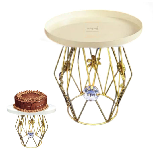 Geometric Cake Stand With White Top