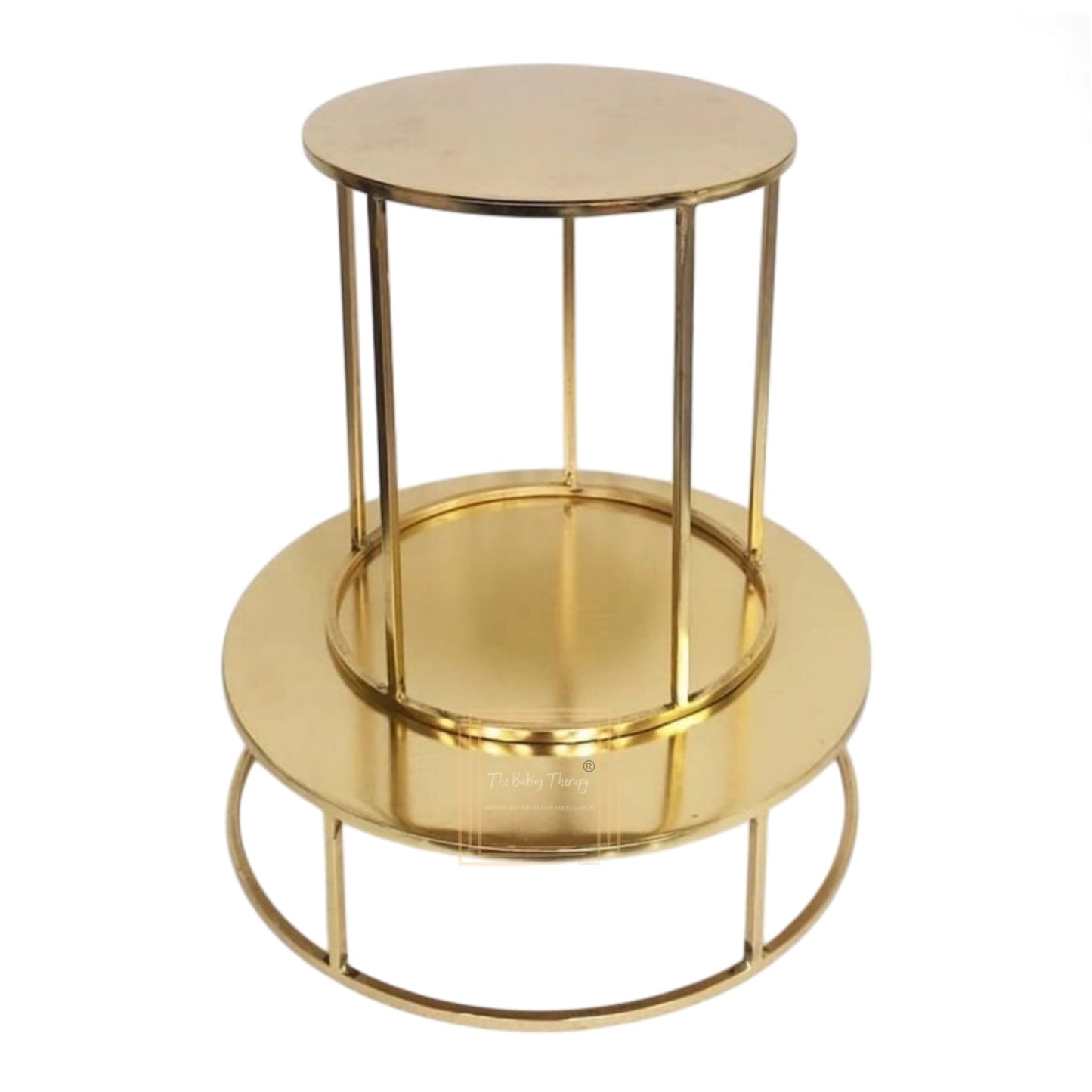 Golden Round Cake Spacer Cage Design 2 Different Size (10 x 3),(7 x 8)