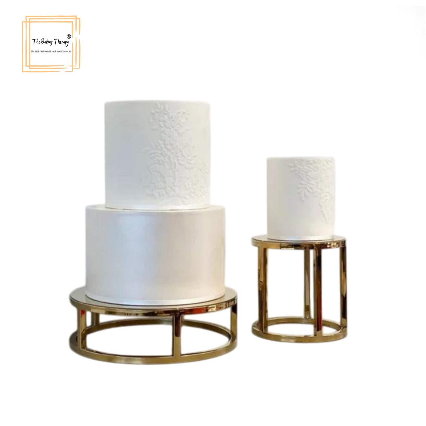 Rose Golden Round Cake Spacer Cage Design 2 Different Size (10 x 3),(7 x 8)