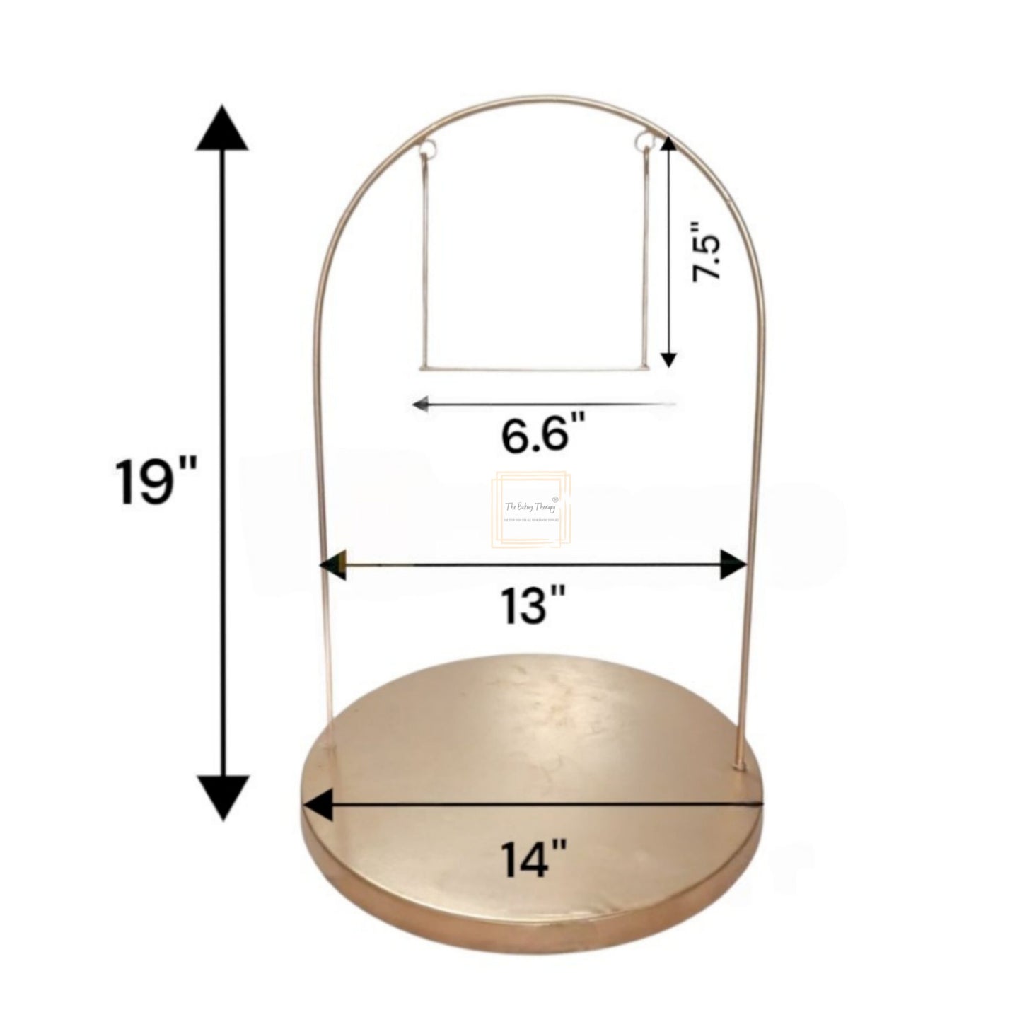 U Shape Arch With Hanging Swing Round Base Cake Stand