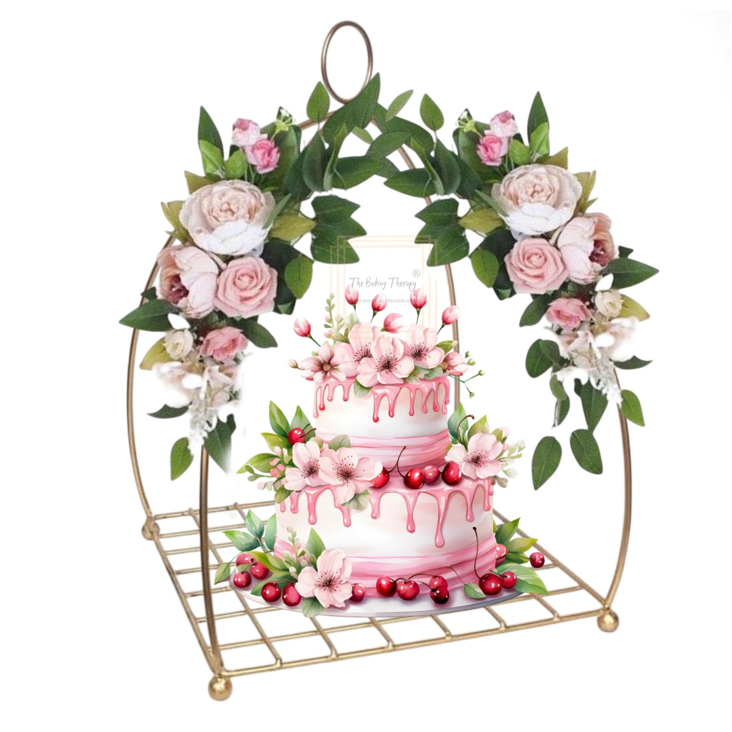 Golden Metal Hanging Knot Metal Cake Stand