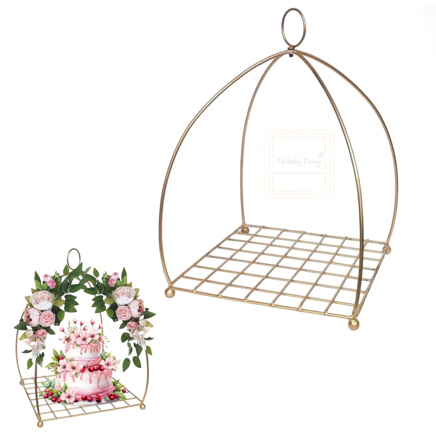 Golden Metal Hanging Knot Metal Cake Stand