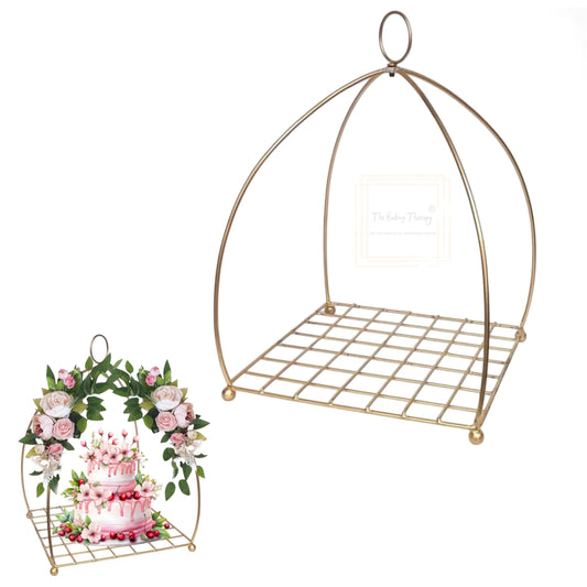 Golden Metal Hanging Knot Metal Cake Stand