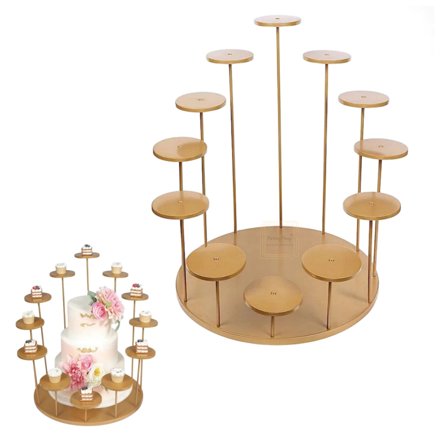 Metal Round 12 Arm Tiered Cake Cupcake Stand