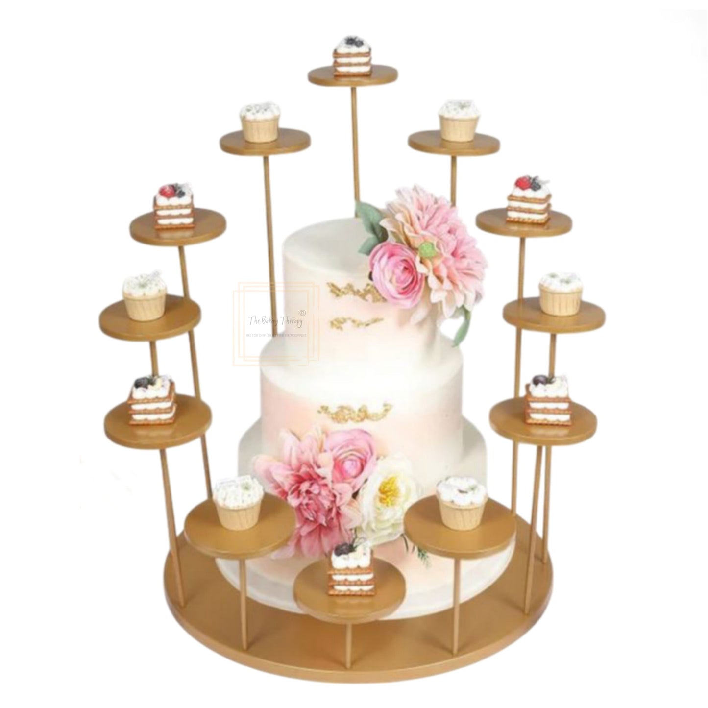 Metal Round 12 Arm Tiered Cake Cupcake Stand