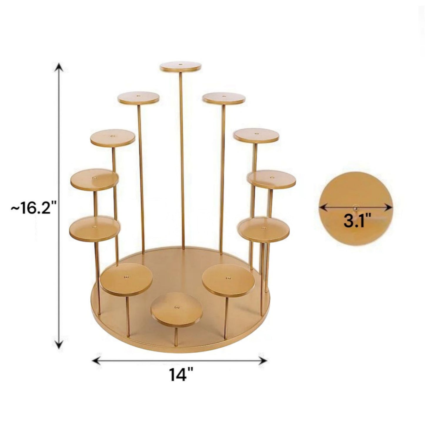 Metal Round 12 Arm Tiered Cake Cupcake Stand