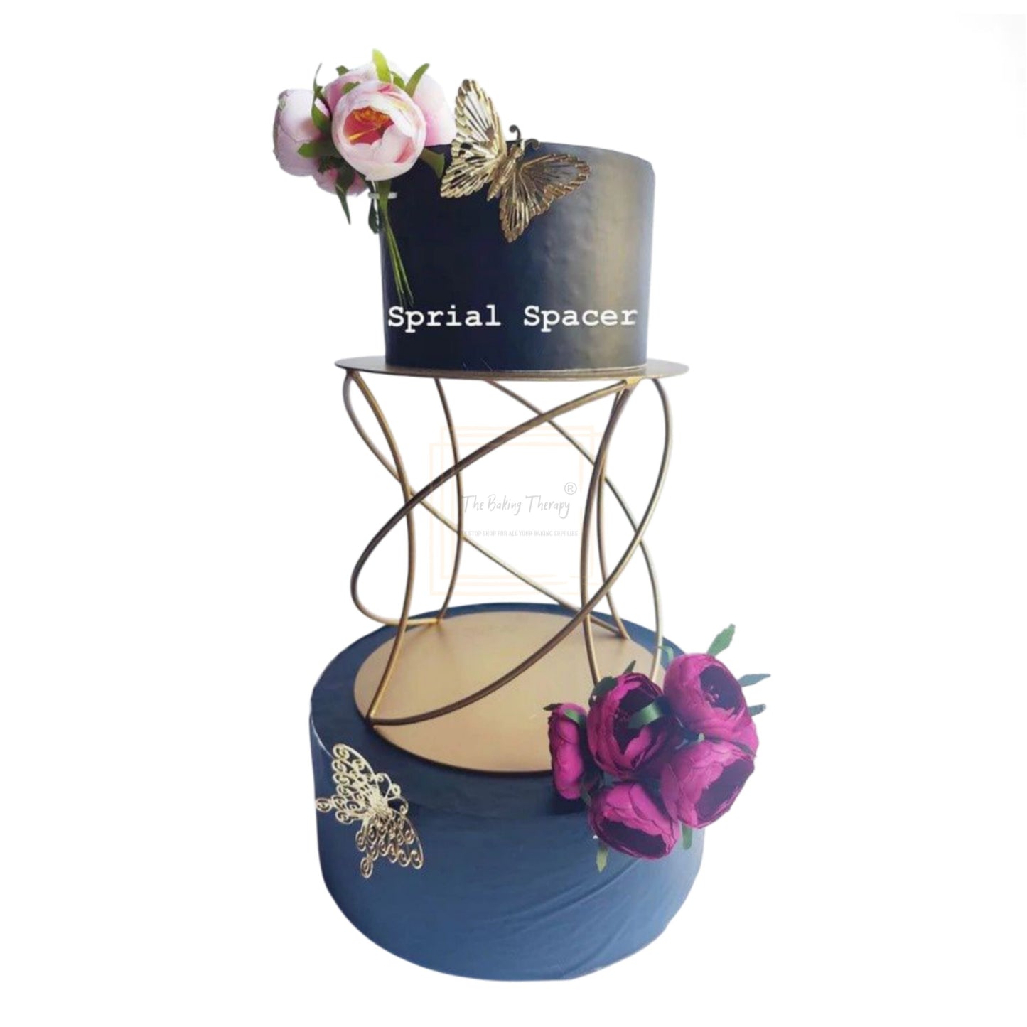 Metal Fancy Spiral Cake Display Stand And Spacer