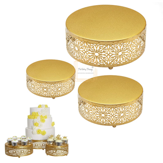 1 Pcs Metal Net Round Cake Stand in Different Sizes (8, 10, 12 Inches)