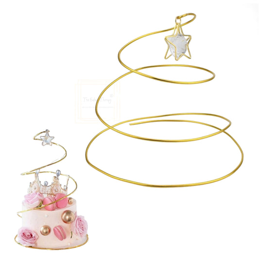 Metal Golden Swirl Star Cake Stand