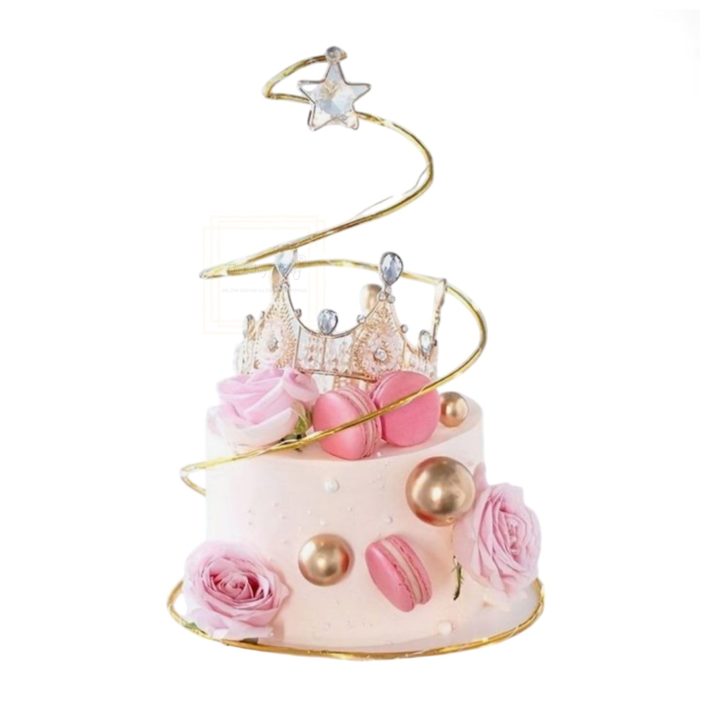 Metal Golden Swirl Star Cake Stand