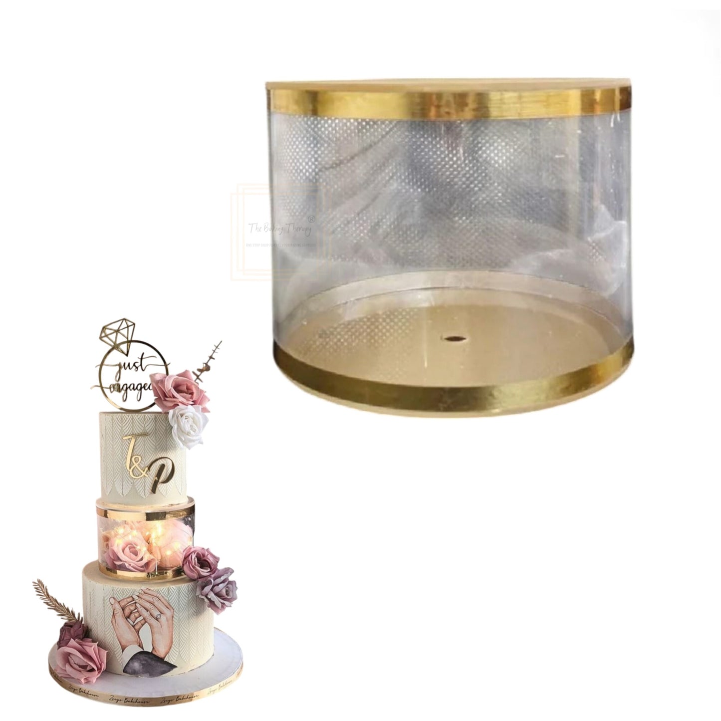 Round Tier Cake Spacer 6" X 4" Acrylic Clear Transparent Cake Display Spacer