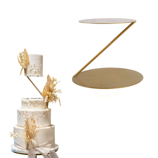 Tier Cake Separator Slant Line Shape Z Bar Floating Tier Spacer Cake Stand