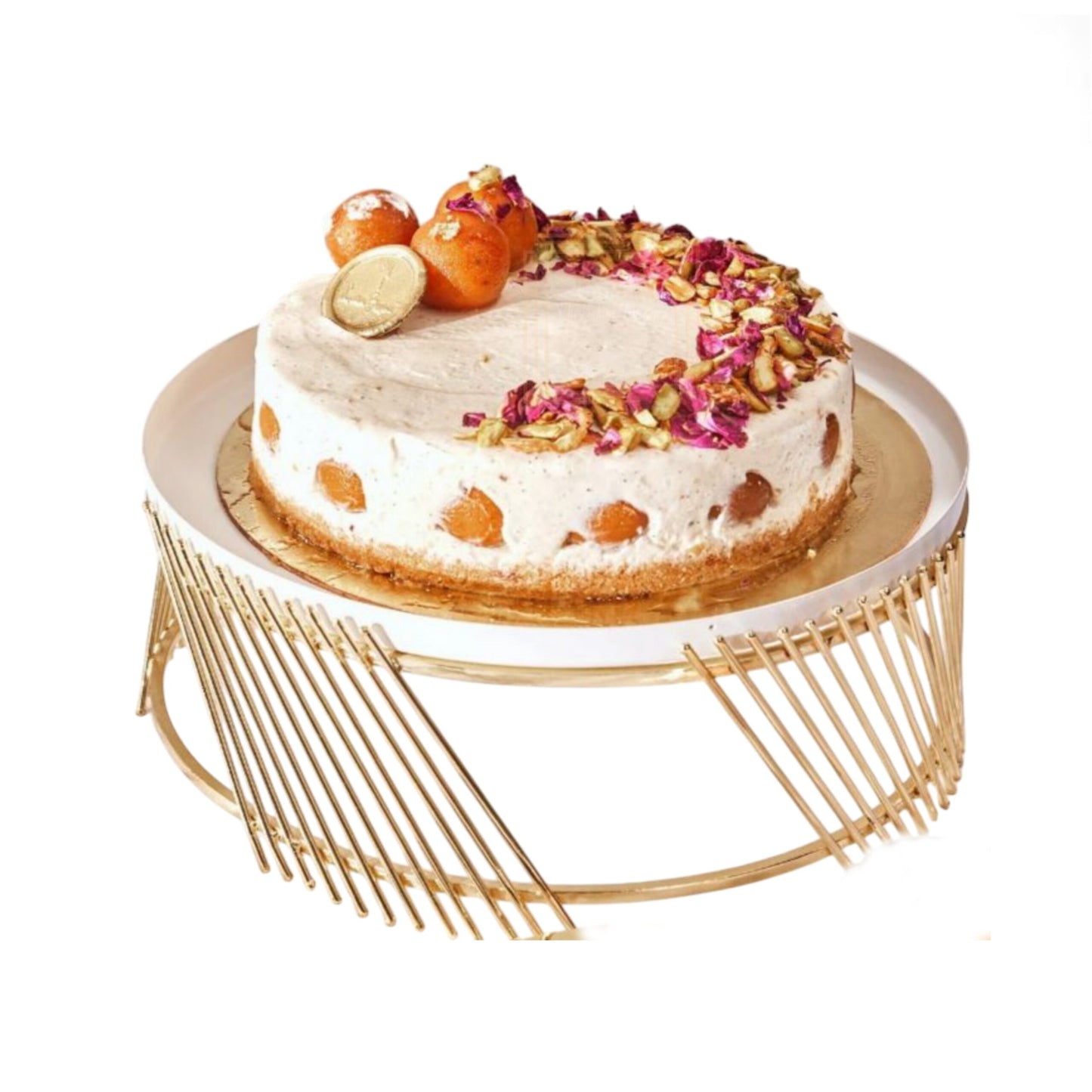Metal Black And Gold Steel Tabletop Decorative Cake Stand