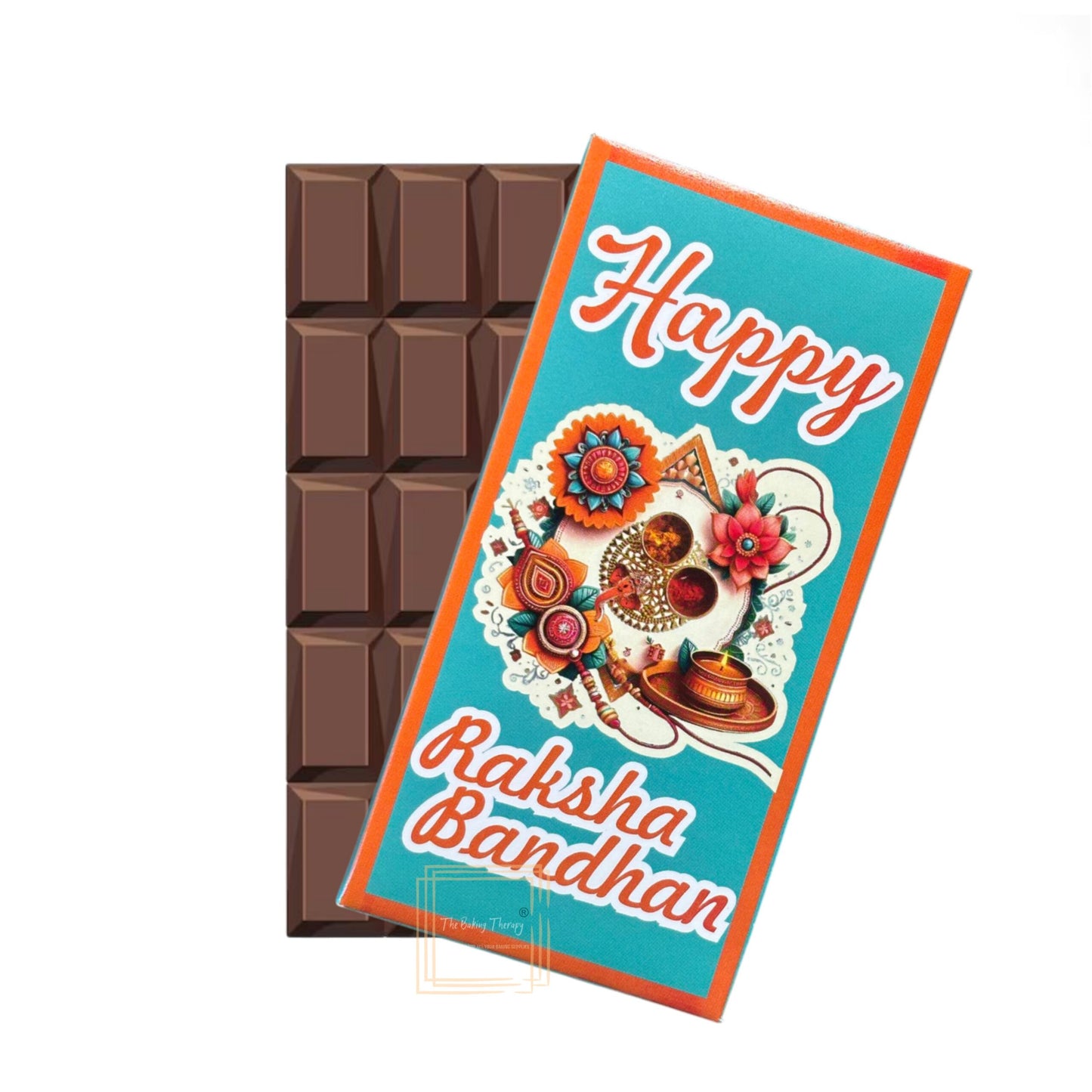 Happy Raksha Bandhan Kunafa Chocolate And Chocolate Bar Box - Design 6 ( Pack of 10 Pcs )