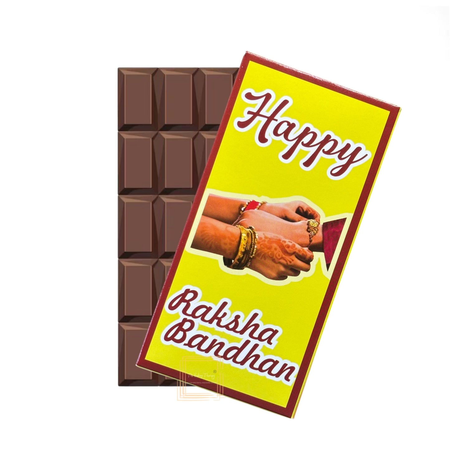 Happy Raksha Bandhan Kunafa Chocolate And Chocolate Bar Box - Design 2 ( Pack of 10 Pcs )