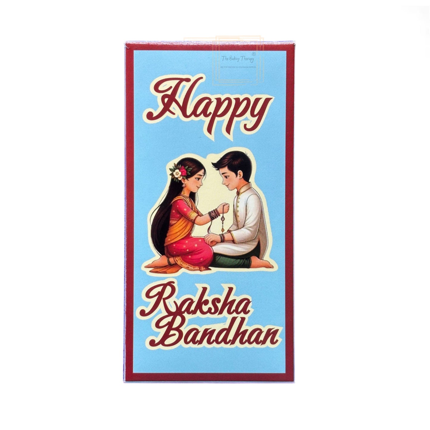 Happy Raksha Bandhan Kunafa Chocolate And Chocolate Bar Box - Design 3 ( Pack of 10 Pcs )