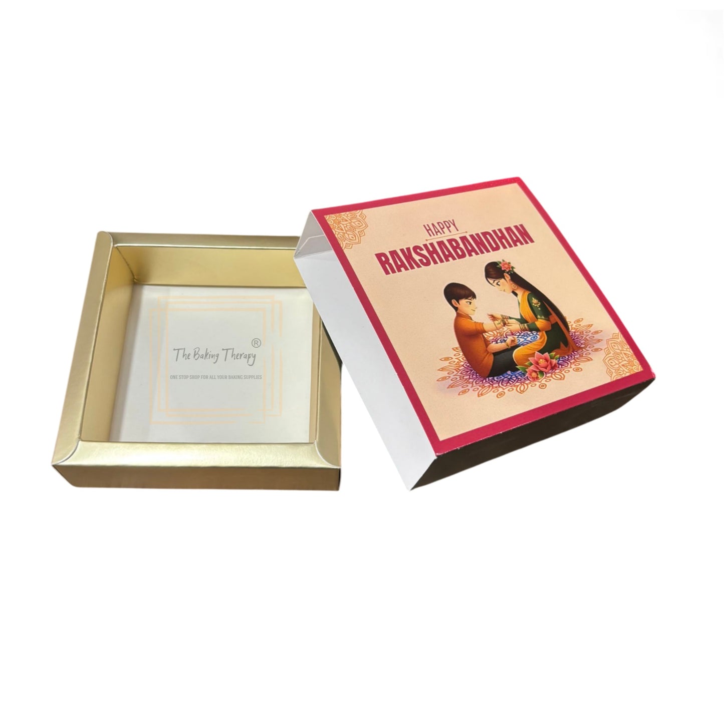 4 Cavity Raksha Bandhan Sliding Chocolate Box Without Cavity - Design - 01 ( 5 Pcs Pack)