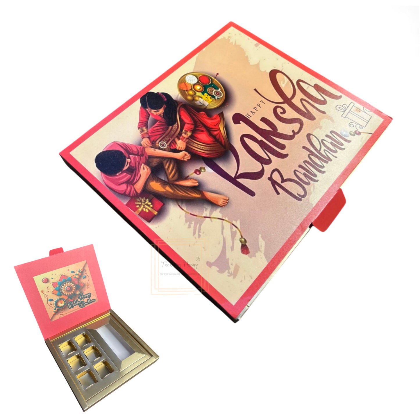 Raksha Bandhan Foldable Greeting Bar And Chocolate Packing Box ( Design - 5 )