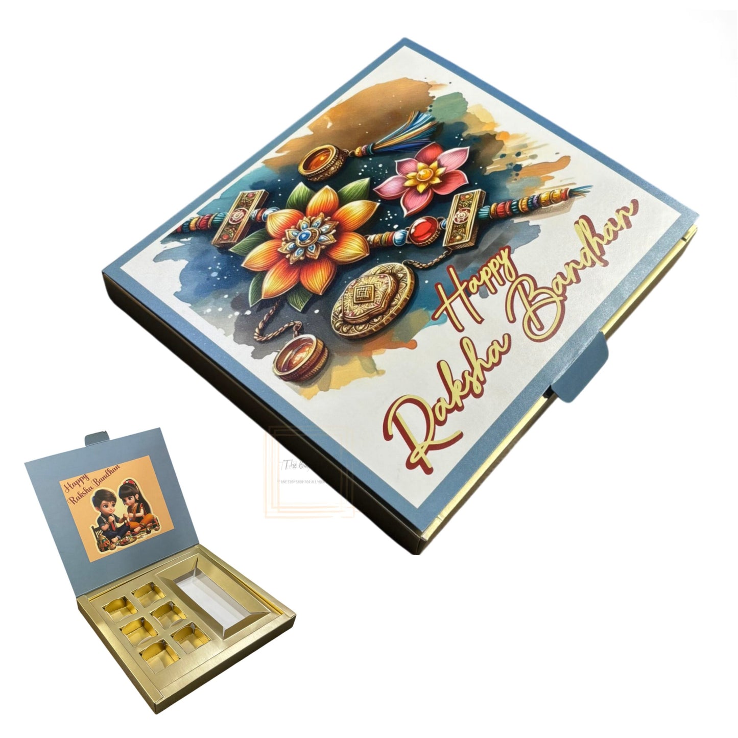 Raksha Bandhan Foldable Greeting Bar And Chocolate Packing Box ( Design - 6 )