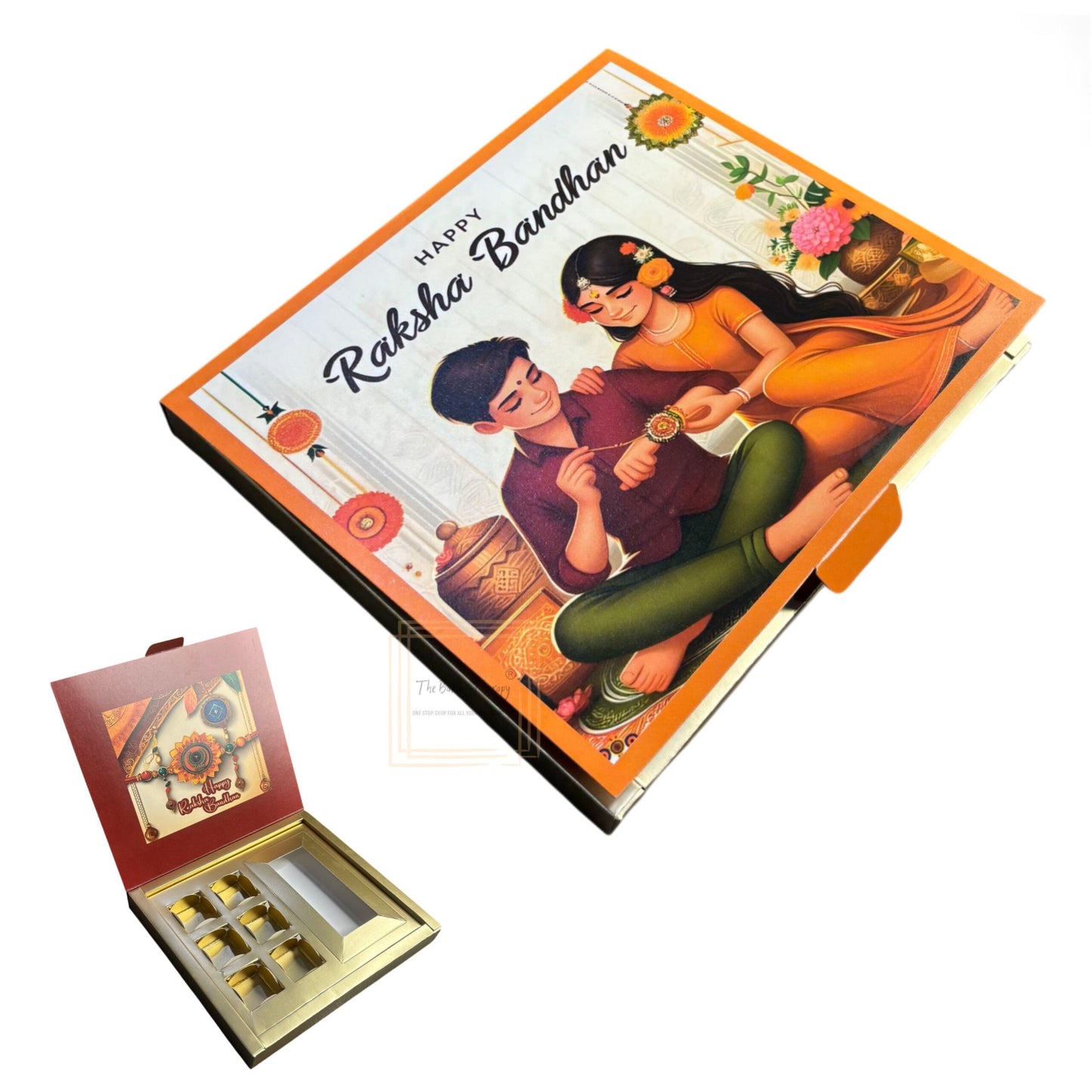 Raksha Bandhan Foldable Greeting Bar And Chocolate Packing Box ( Design - 3 )