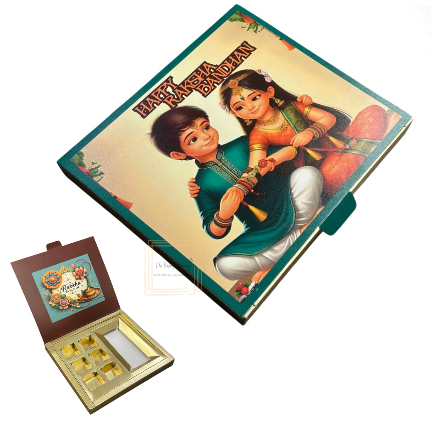 Raksha Bandhan Foldable Greeting Bar And Chocolate Packing Box ( Design - 4 )