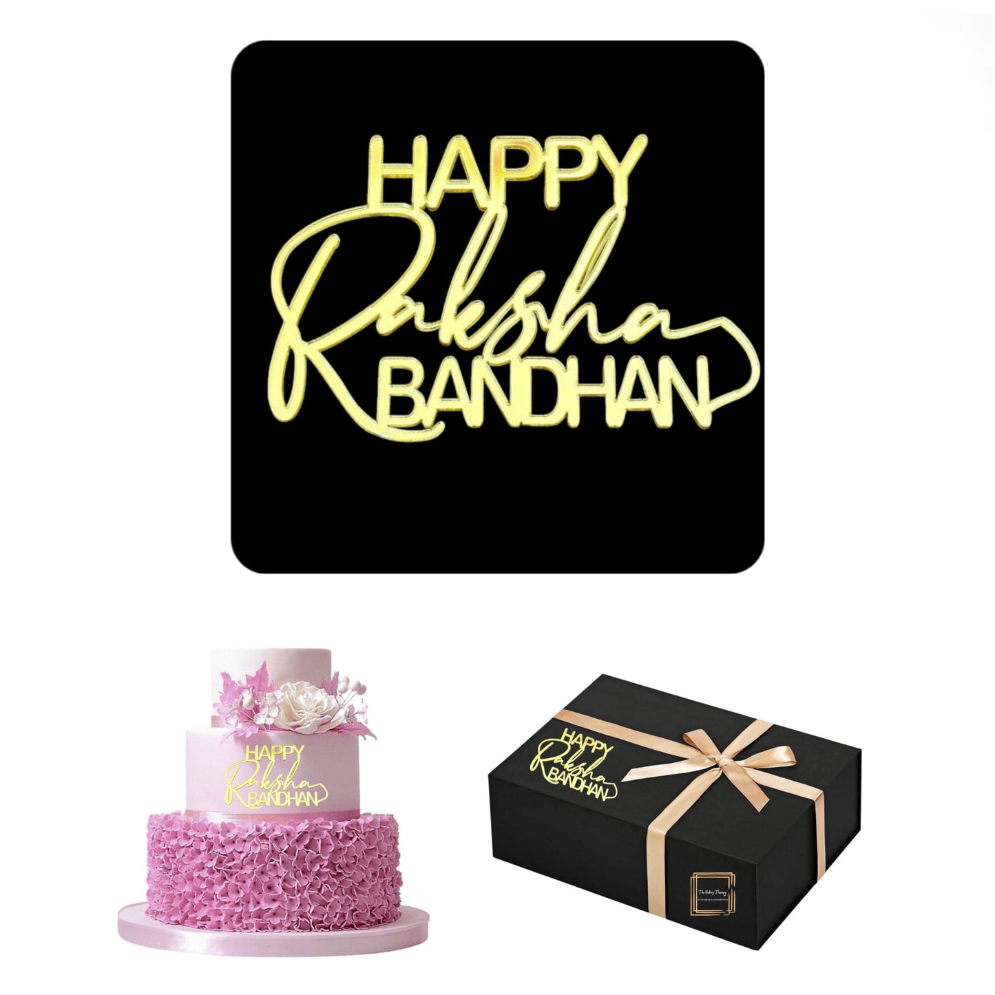 Happy Raksha Bandhan Acrylic Box And Cake Topper ( Pack Of 10 ) Design - 9