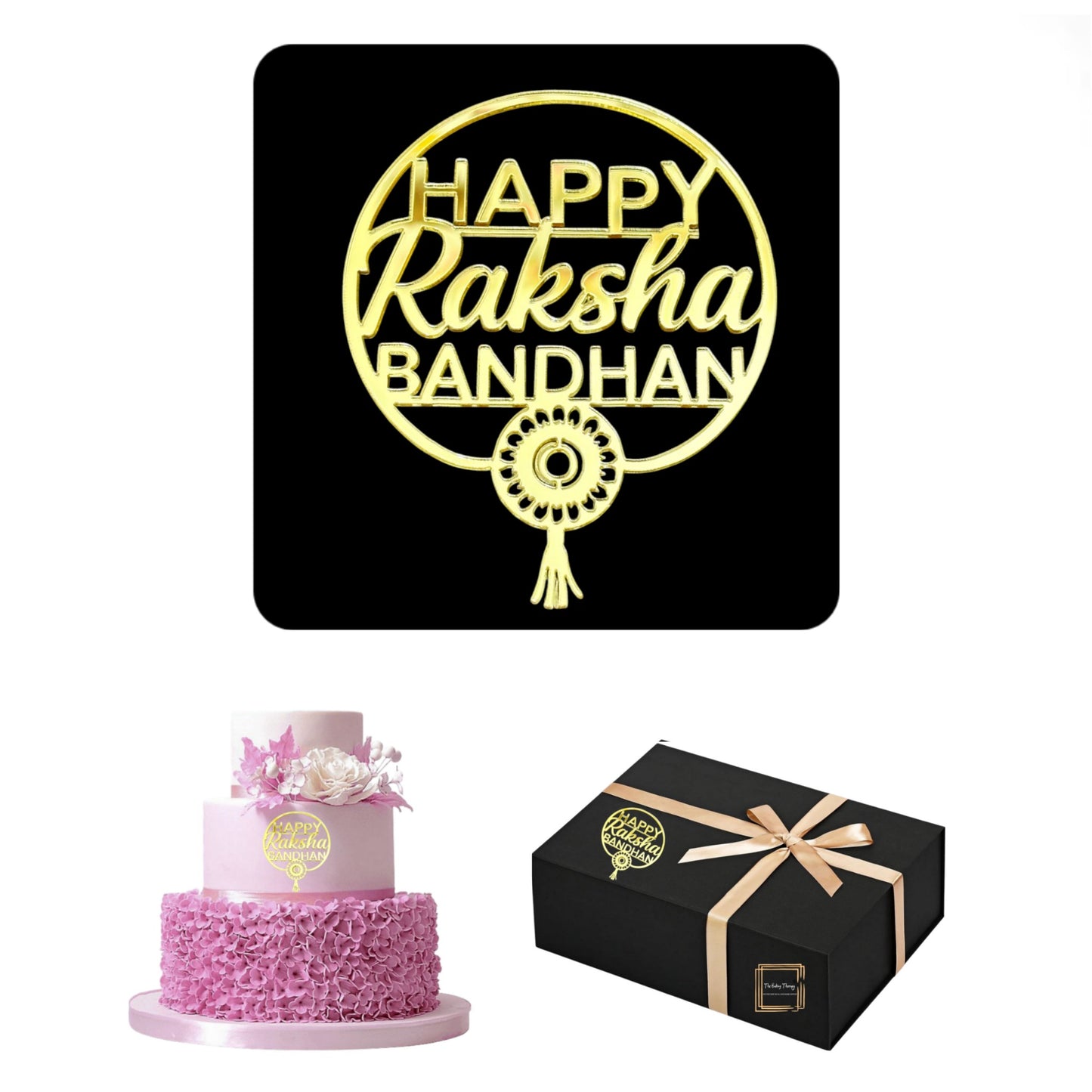 Happy Raksha Bandhan Acrylic Box And Cake Topper ( Pack Of 10 ) Design - 6