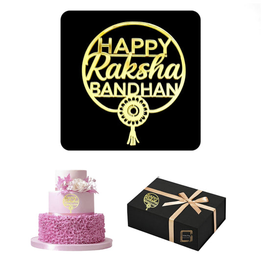 Happy Raksha Bandhan Acrylic Box And Cake Topper ( Pack Of 10 ) Design - 6