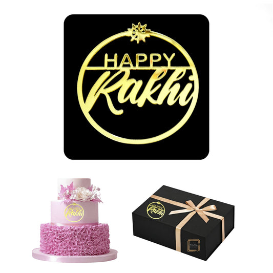 Happy Raksha Bandhan Acrylic Box And Cake Topper ( Pack Of 10 ) Design - 2