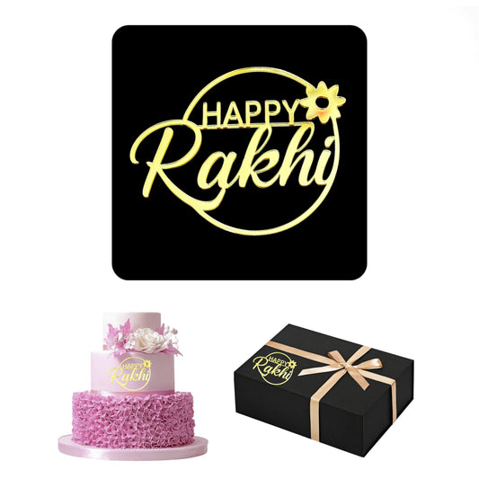Happy Raksha Bandhan Acrylic Box And Cake Topper ( Pack Of 10 ) Design - 8