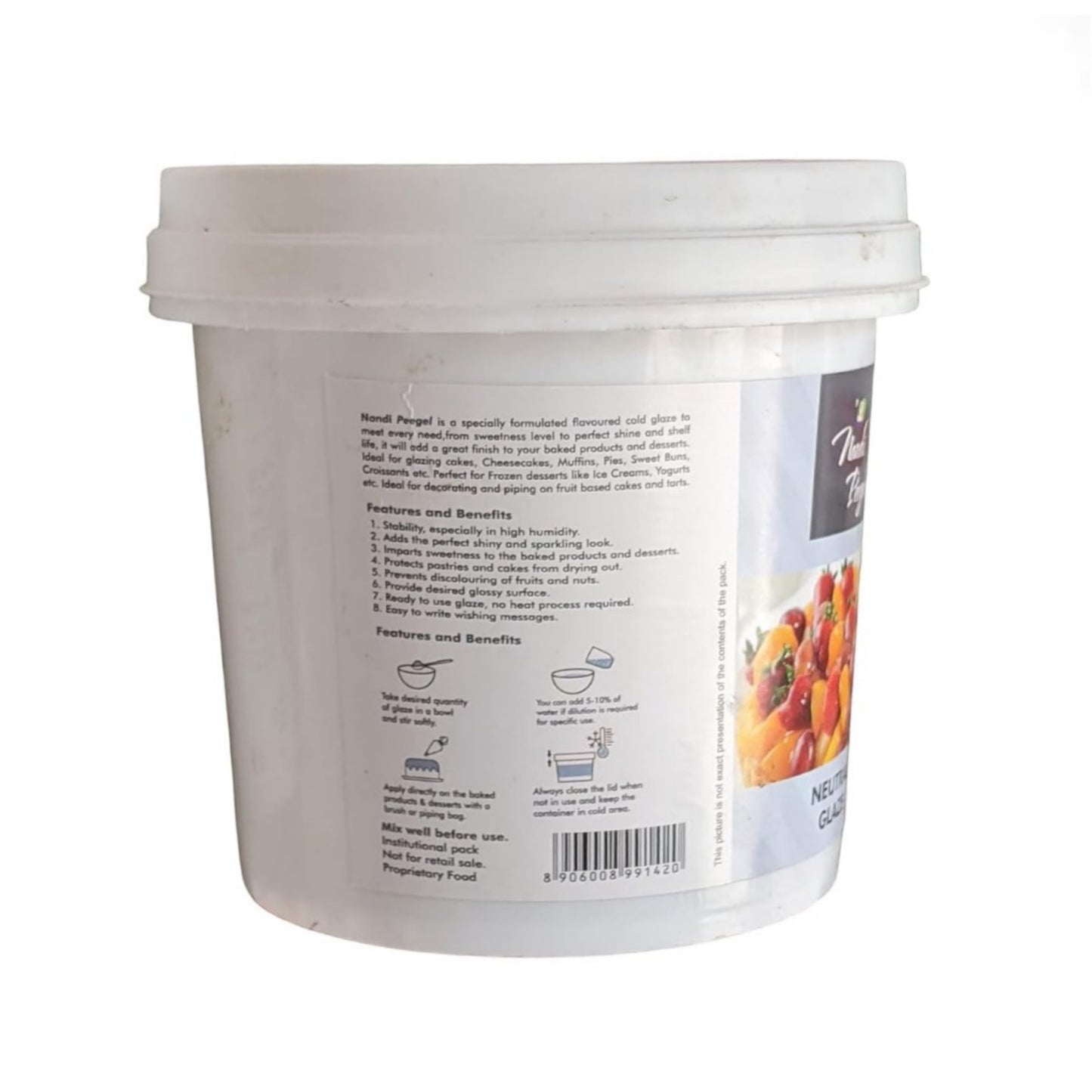 Nandi Neutral Gel Glaze For Cakes Pastries And Baking (1kg)