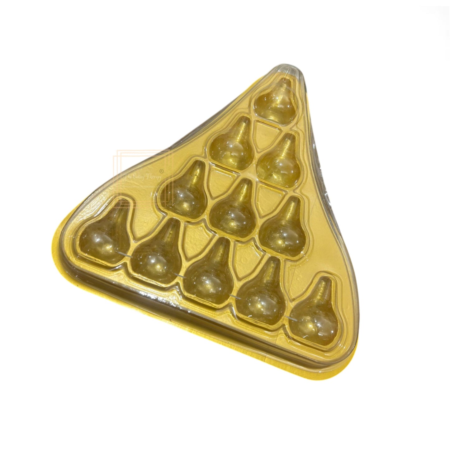 11 Cavity Ganesh Chaturthi Special Triangle Shape Modak Packing PVC Box ( Design 3 )