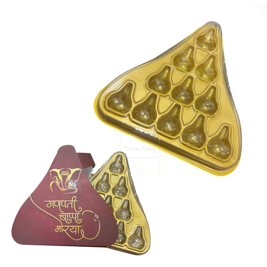 11 Cavity Ganesh Chaturthi Special Triangle Shape Modak Packing PVC Box ( Design 2 )