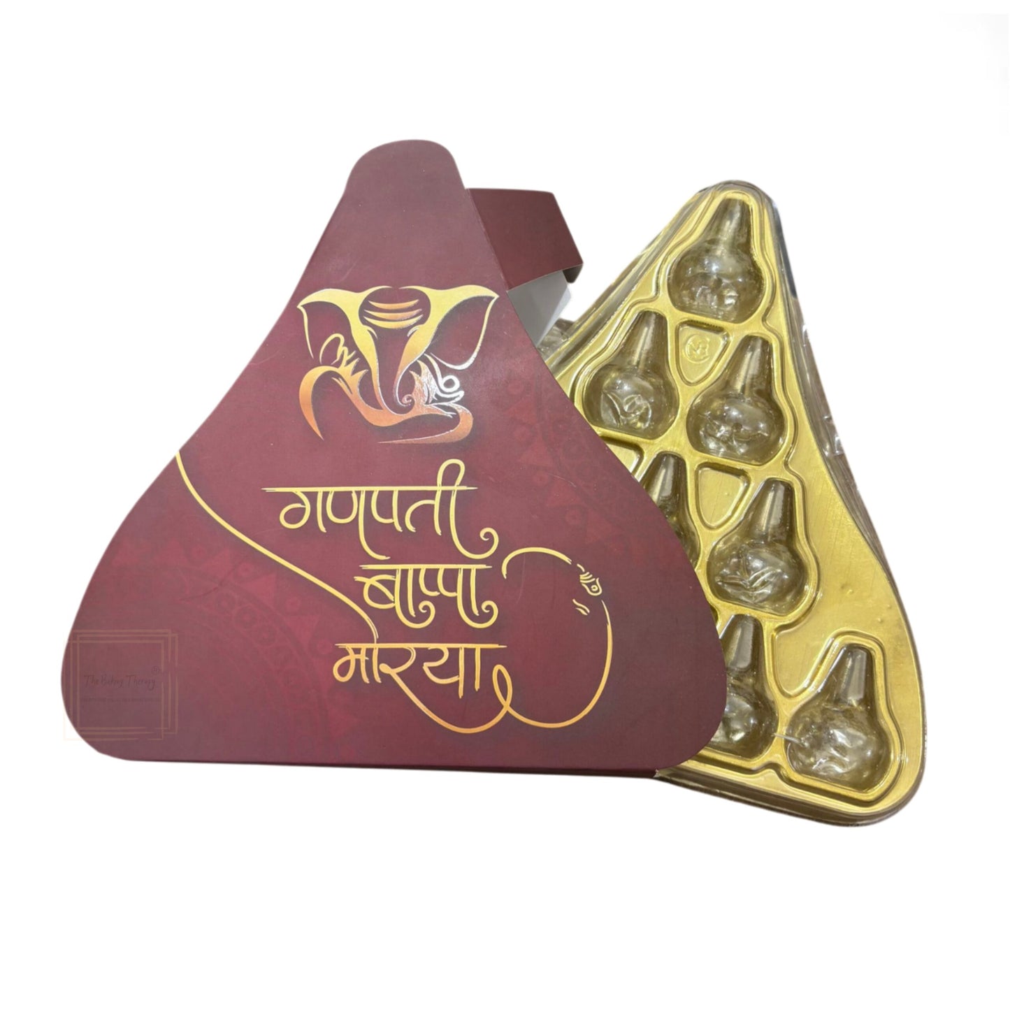 11 Cavity Ganesh Chaturthi Special Triangle Shape Modak Packing PVC Box ( Design 2 )