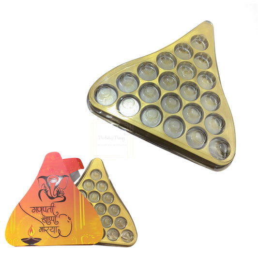 21 Cavity Ganesh Chaturthi Special Triangle Shape Modak Packing PVC Box ( Design 3 )