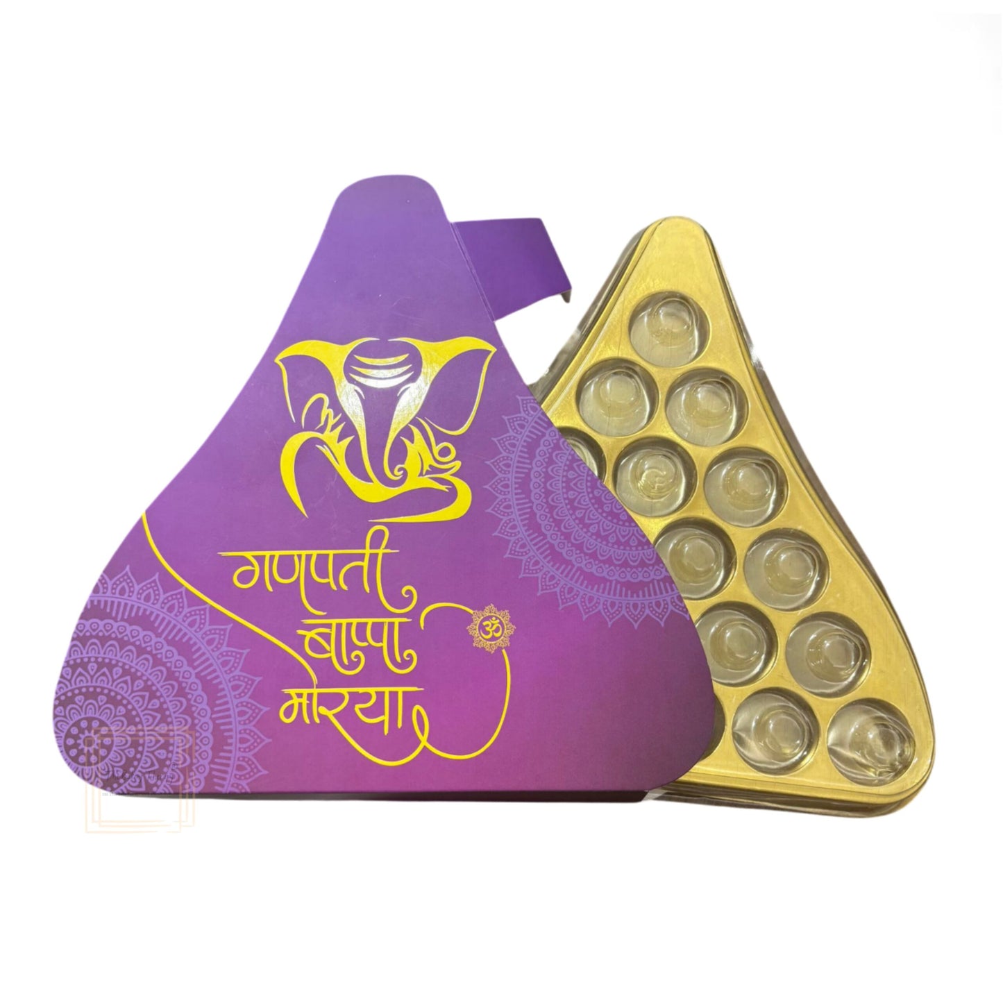 21 Cavity Ganesh Chaturthi Special Triangle Shape Modak Packing PVC Box ( Design 2 )