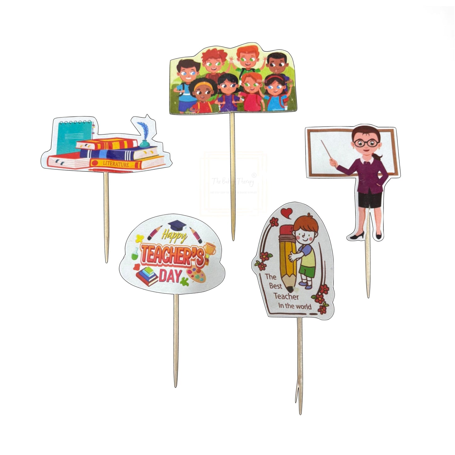 Happy Teachers Day Paper Theme Cake Topper ( Design 3 )