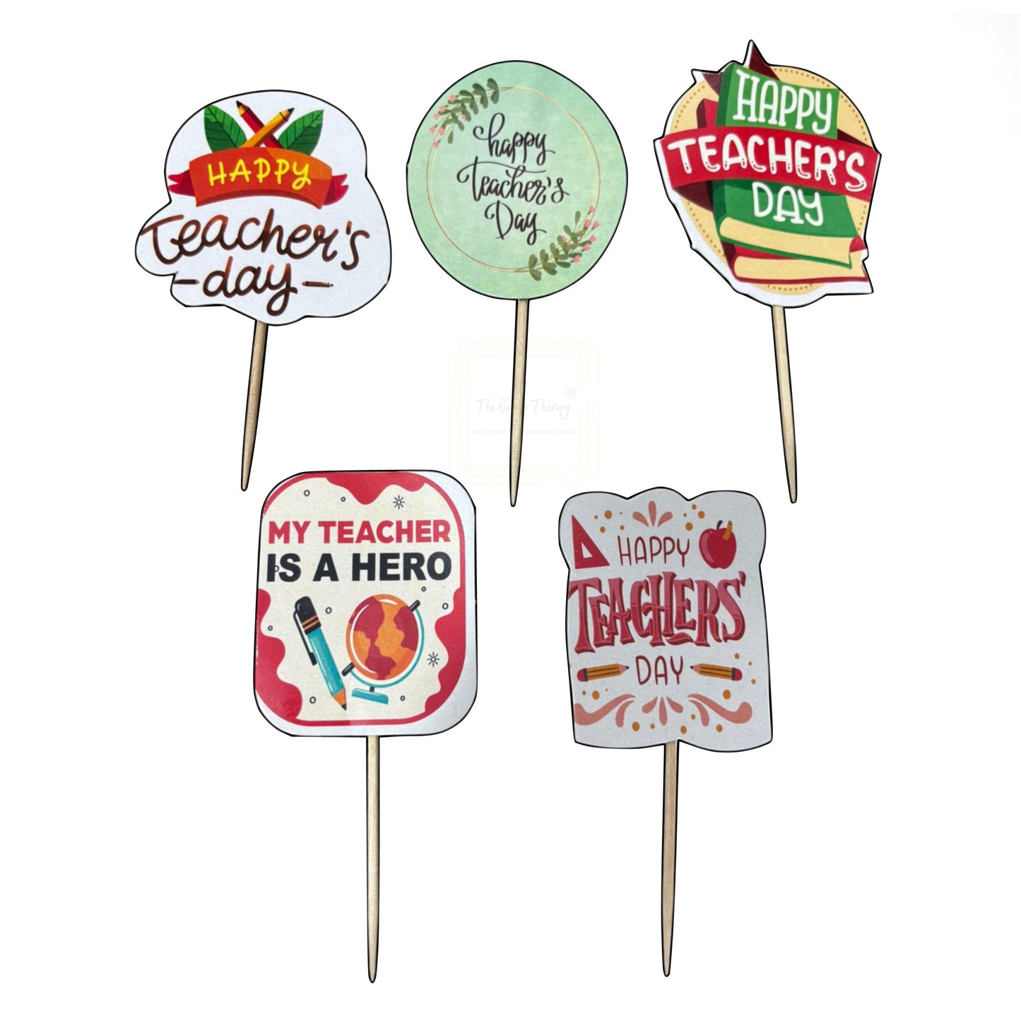 Happy Teachers Day Paper Theme Cake Topper ( Design 2 )