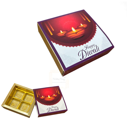 4 Cavity Diwali Sliding Chocolate Box Without Cavity - Design 05 ( 5 Pcs Pack )