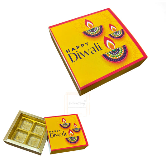 4 Cavity Diwali Sliding Chocolate Box Without Cavity - Design 03 ( 5 Pcs Pack )