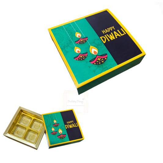 4 Cavity Diwali Sliding Chocolate Box Without Cavity - Design 01 ( 5 Pcs Pack )