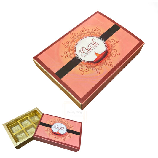 6 Cavity Diwali Sliding Chocolate Box Without Cavity - Design 03 ( 5 Pcs Pack )
