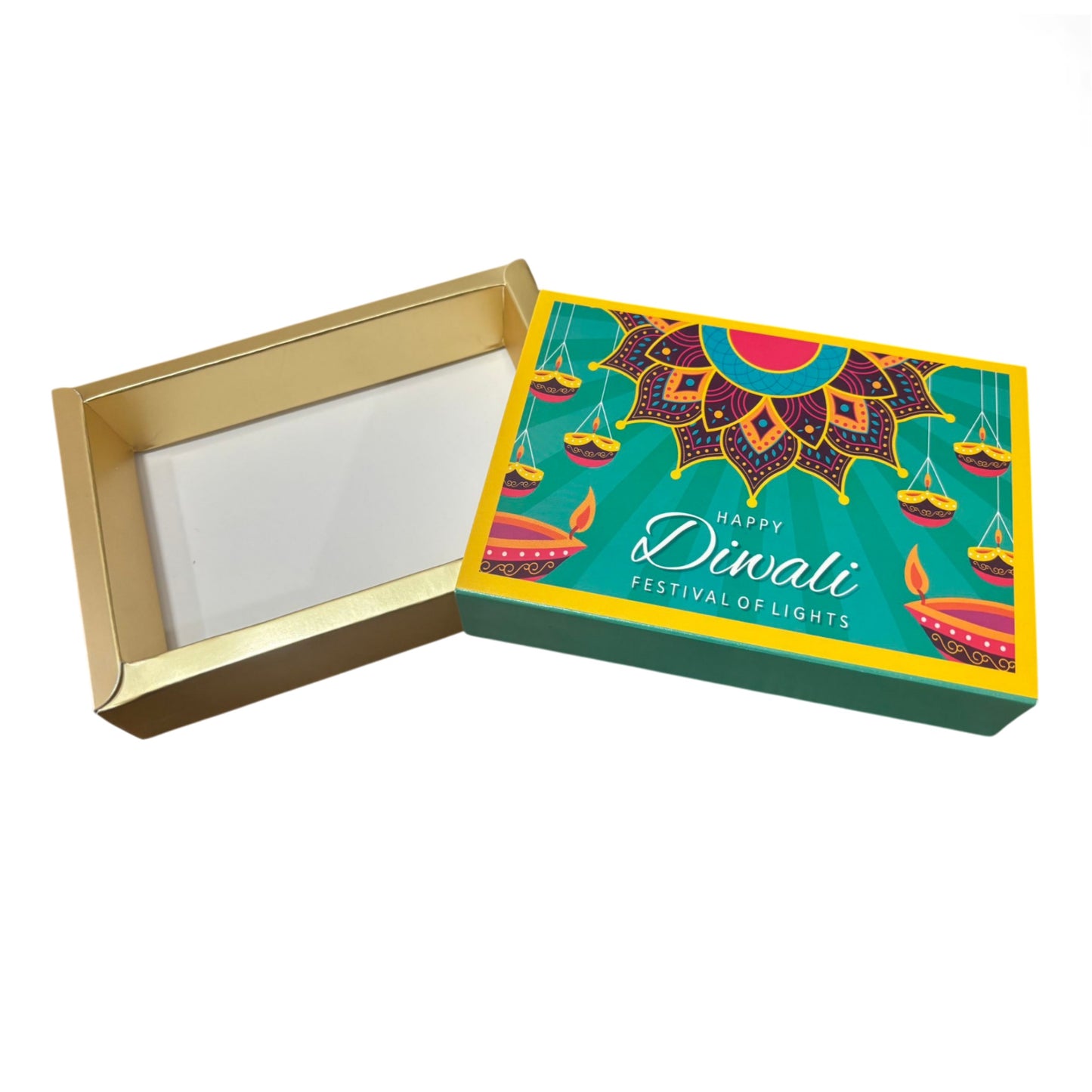 6 Cavity Diwali Sliding Chocolate Box Without Cavity - Design 02 ( 5 Pcs Pack )