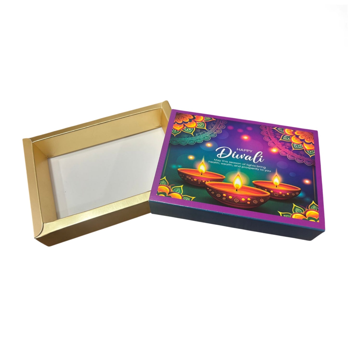 6 Cavity Diwali Sliding Chocolate Box Without Cavity - Design 01 ( 5 Pcs Pack )