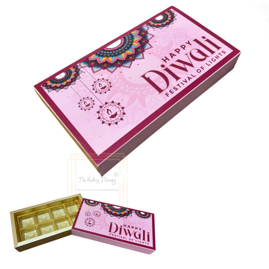 8 Cavity Diwali Sliding Chocolate Packing Box Without Cavity - Design 07 ( 5 Pcs Pack )