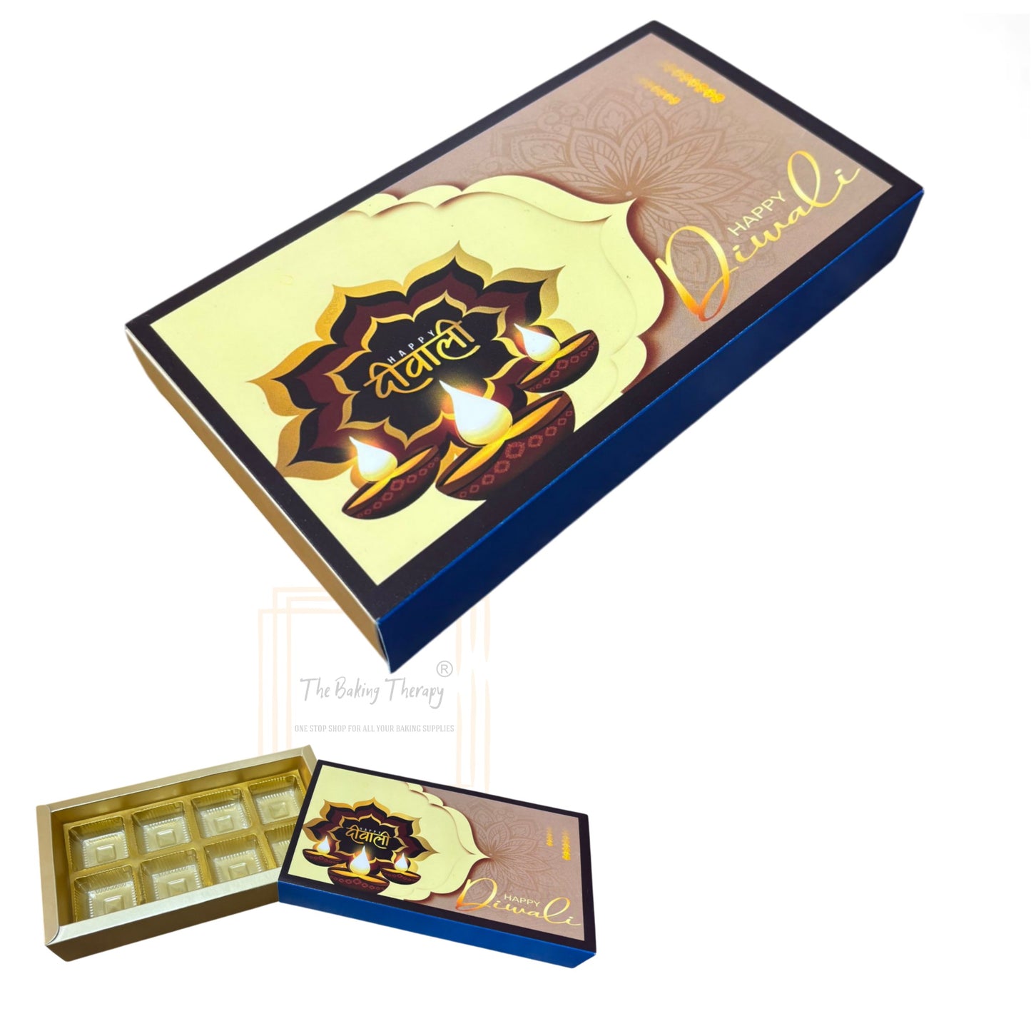 8 Cavity Diwali Sliding Chocolate Packing Box Without Cavity - Design 08 ( 5 Pcs Pack )