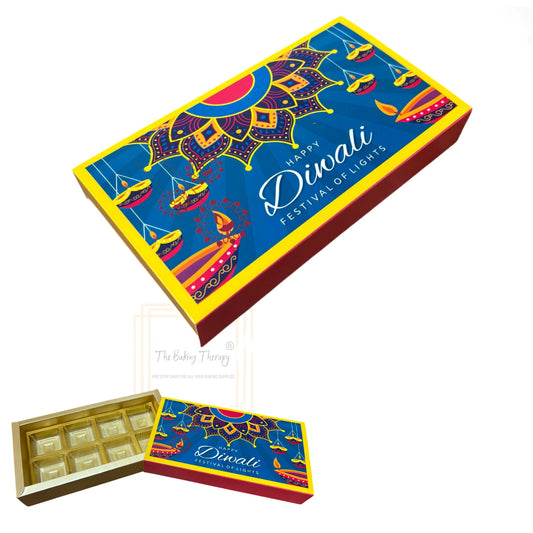 8 Cavity Diwali Sliding Chocolate Packing Box Without Cavity - Design 03 ( 5 Pcs Pack )