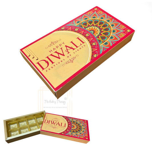 8 Cavity Diwali Sliding Chocolate Packing Box Without Cavity - Design 01 ( 5 Pcs Pack )
