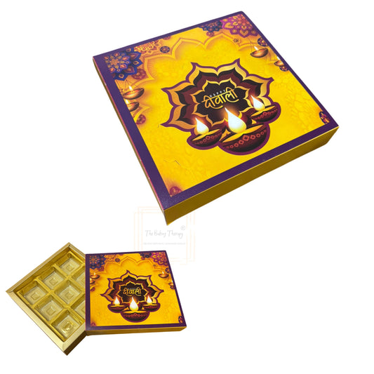 9 Cavity Diwali Sliding Chocolate Packing Box Without Cavity - Design 05 ( 5 Pcs Pack )